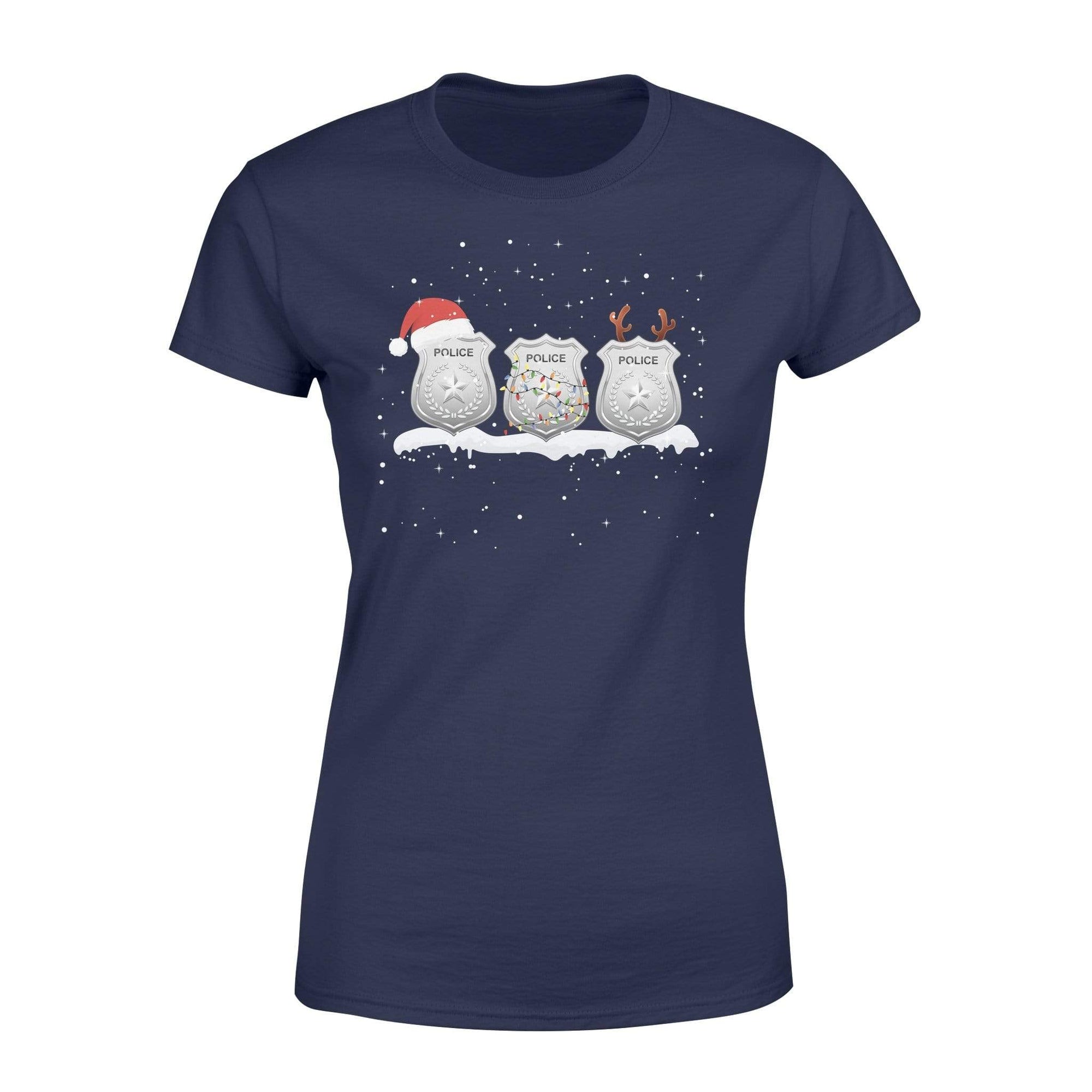 Apparel XS / Navy Xmas - TBL - Three Police Badges - Standard Women’s T-shirt - DSAPP
