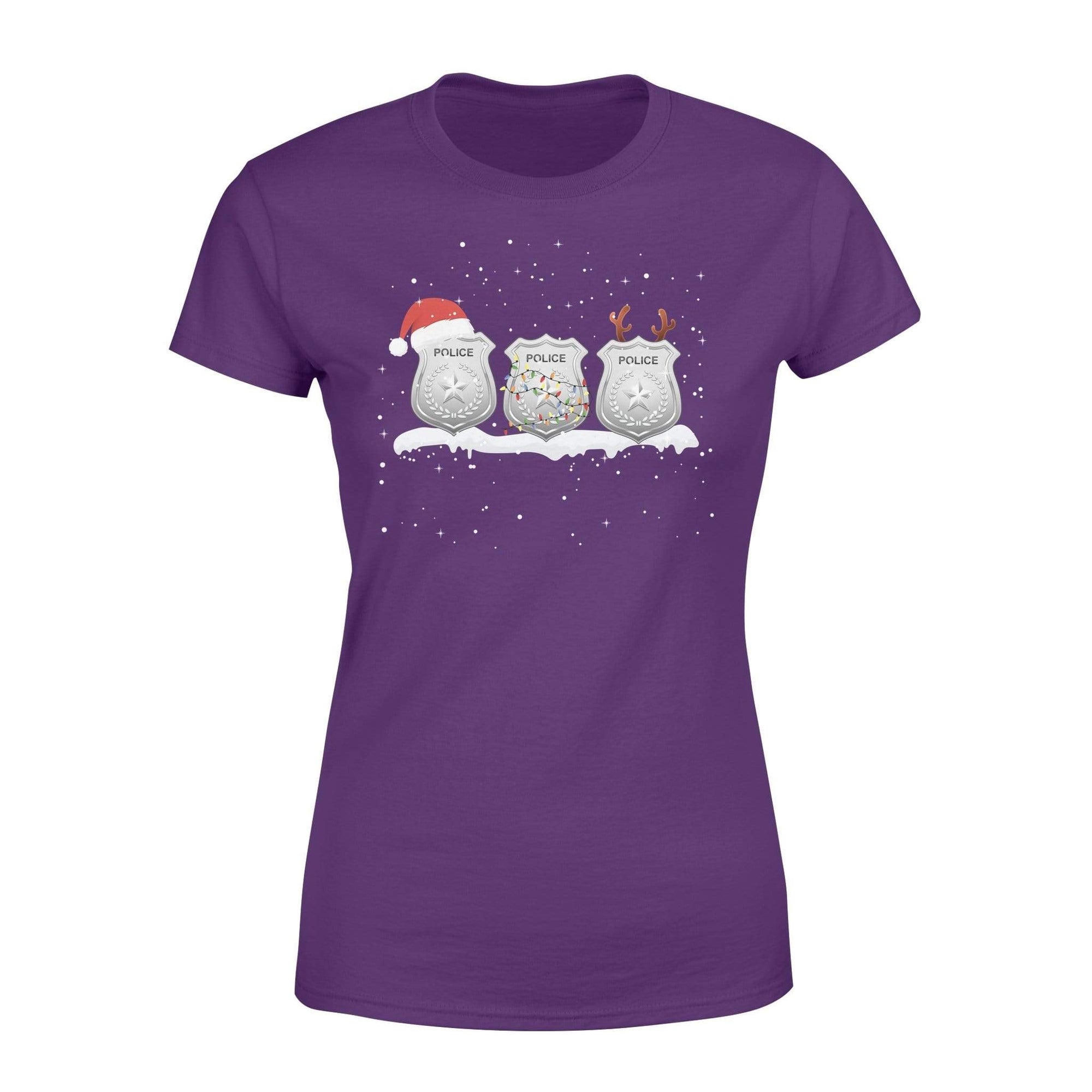 Apparel XS / Purple Xmas - TBL - Three Police Badges - Standard Women’s T-shirt - DSAPP