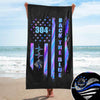 Back The Blue Personalized Beach Towel