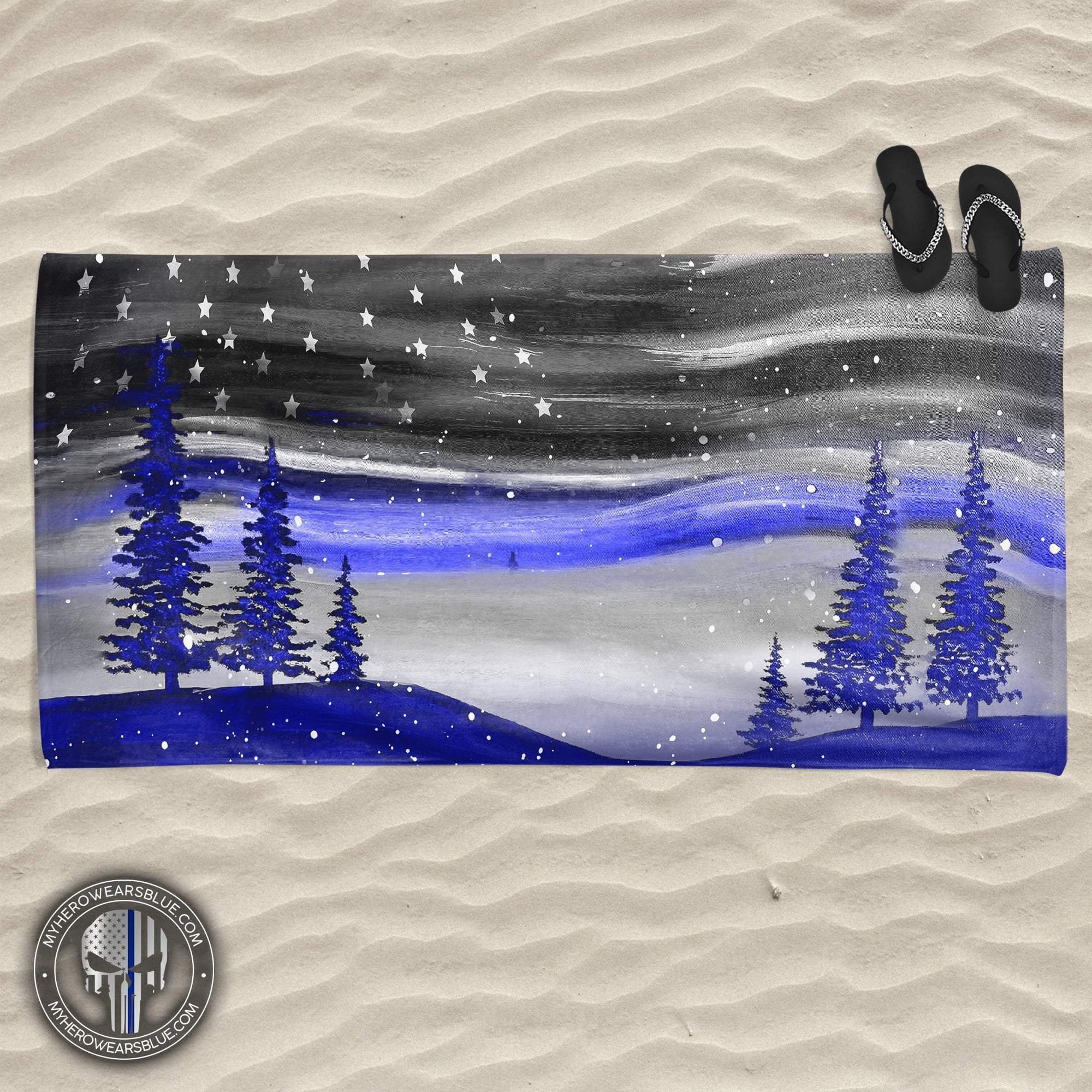 Beach Towel 37" x 74" Beautiful Sky Flag Beach Towel