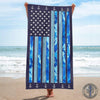 Beach Towel 37" x 74" Camo Stripe - Navy Beach Towel