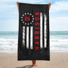 Circle Star Thin Red Line Flag Personalized Beach Towel