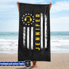 Thin Gold Line Circle Star Flag Personalized Dispatcher Beach Towel