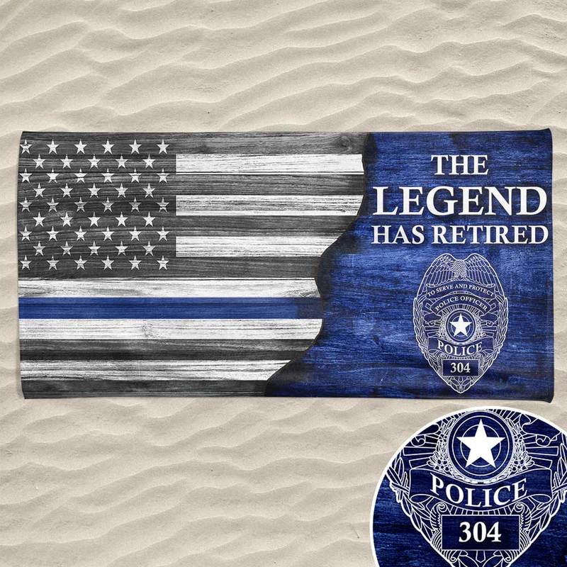 Half Flag The Legend Has Retired Personalized Beach Towel