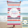 Nurse Stripes Pattern Personalized Beach Towel