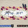 Beach Towel 37" x 74" Personalized Beach Towel - Foral Police Badge Number