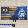 Beach Towel 37" x 74" Personalized Beach Towel - Half Thin Blue Line Flag - Police Suit