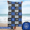 Beach Towel 37" x 74" Personalized Beach Towel - Police Car And Badge
