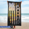 Beach Towel 37" x 74" Personalized Beach Towel - Sunset On The Beach - Police