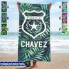 Beach Towel 37" x 74" Personalized Beach Towel - Tropical Pattern