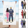 Police And Nurse Love Personalized Beach Towel