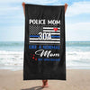 Police Mom With Backup Personalized Beach Towel