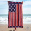Beach Towel 37" x 74" Red Stripe Firefighter Emblem Beach Towel