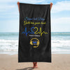 Stand Tall Blue Gold Has Your Back Personalized Beach Towel