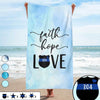 Thin Blue Line Faith Hope Love Personalized Beach Towel