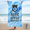 Beach Towel 37" x 74" Watercolor Blue Stripe - Police Beach Towel