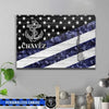 Canvas 24" x 16" - BEST SELLER Personalized Canvas - US Navy - Camouflage Flag Anchor