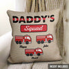Canvas Pillow 18"x18" Daddy's Squad Firefighter Personalized Canvas Pillow (Insert Included)