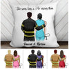 Firefighter And Nurse Saving Lives Together Personalized Pillow (Insert Included)