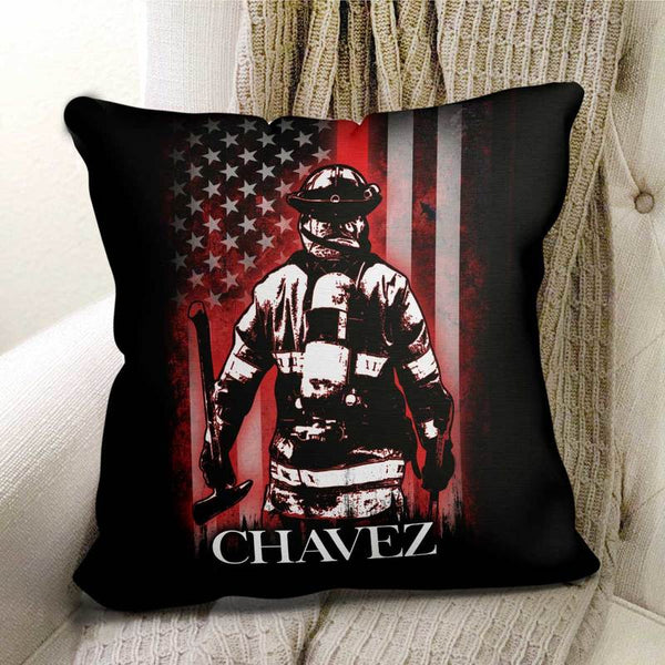 Firefighter Bunker Gear Personalized Pillow (Insert Included - White ...