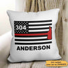 Firefighter Thin Red Line Flag Personalized Pillow (Insert Included)