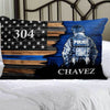 Half Flag Police Suit Personalized Linen Pillow (Insert Included)