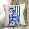 Police Suit Thin Blue Line Flag Personalized Pillow (Insert Included)