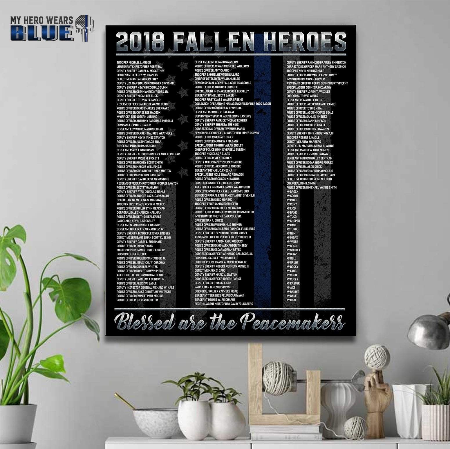 Canvas Prints 8" x 12" 2018 Fallen Heroes - Thin Blue Line - Canvas