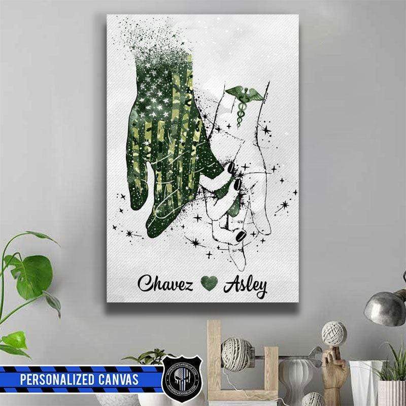 Canvas Prints 16" x 24" - BEST SELLER Army - Infinity Love Army And Nurse Personalized Canvas Print