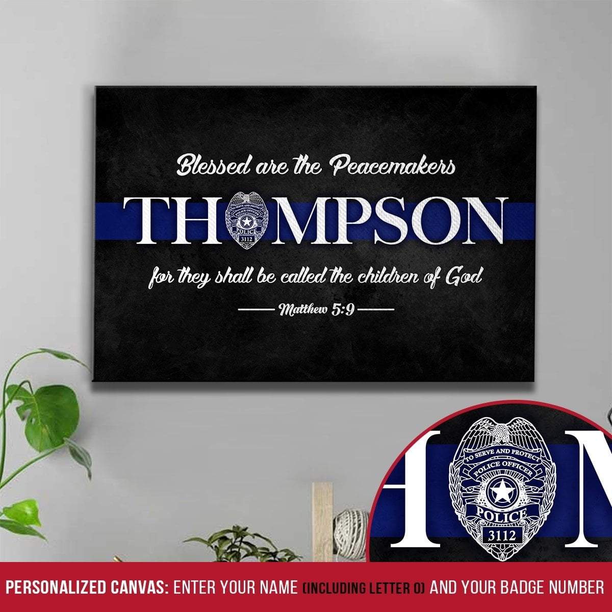 Blessed Are The Peace Makers - Personalized Canvas