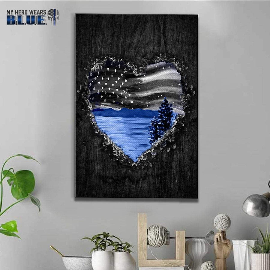 Canvas Prints 8" x 12" Canvas - Heart Beautiful Sky Flag