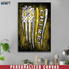 Canvas Prints 8" x 12" Distressed Flag - Thin Gold Line Personalized Canvas
