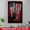 Firefighter Name - Distressed Flag - Personalized Canvas
