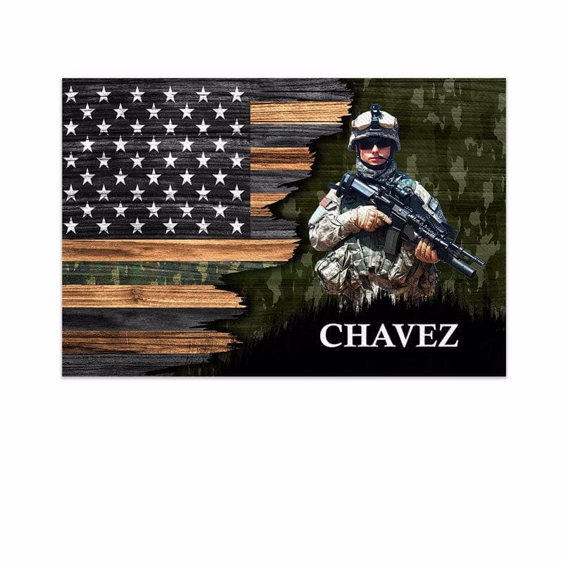 Canvas Prints Half Camouflage Army Soldier Upload Photo Personalized Canvas Print