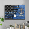 Canvas Prints 24" x 16" - BEST SELLER / 0.75" Half Camouflage Flag - Navy - Anchor Canvas Print