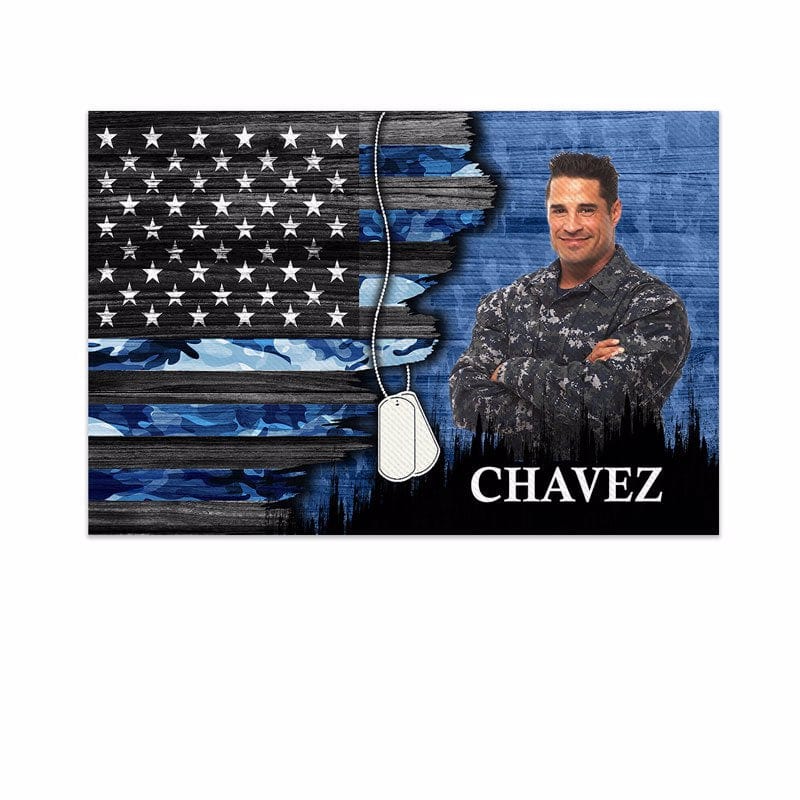 Canvas Prints Half Camouflage Navy Upload Photo Personalized Canvas Print