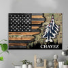 Canvas Prints 24" x 16" - BEST SELLER / 0.75" Half Flag Air Force Plane Gift Personalized Canvas Print