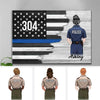 Half Flag Female Police Thin Blue Line Canvas Print