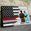 Canvas Prints Half Flag Firefighter And Nurse Couple Personalized Canvas