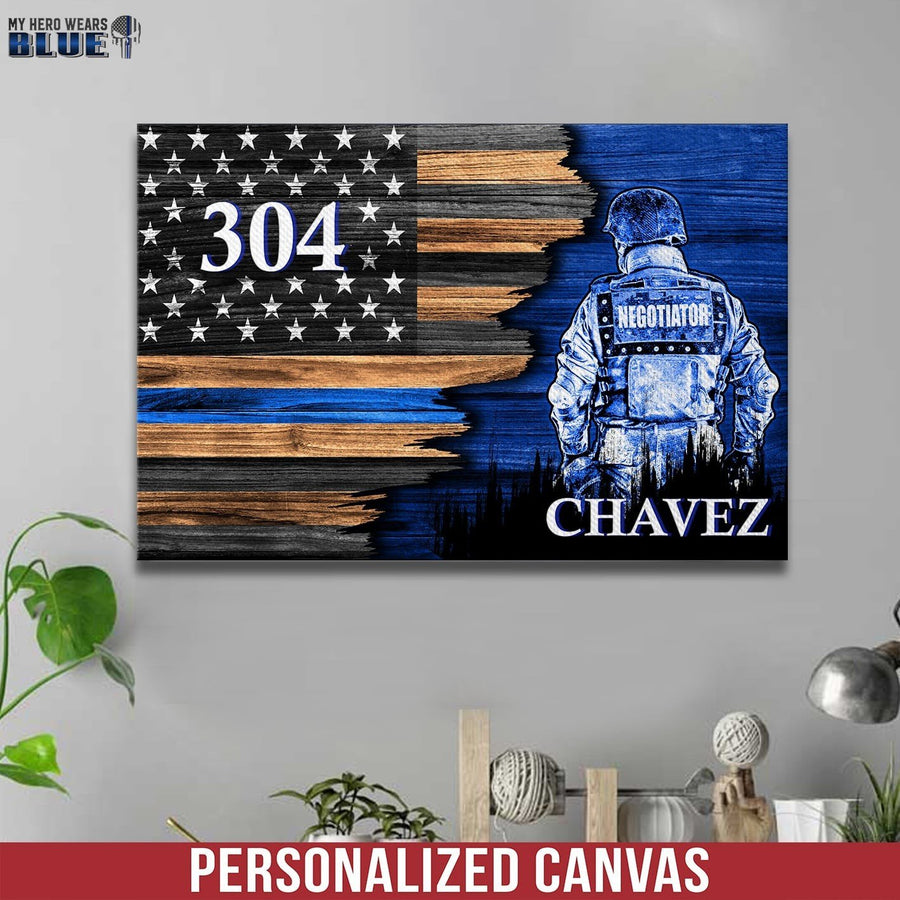 Canvas Prints 12" x 8" Half Flag - Negotiator Suit - Personalized Canvas