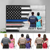 Canvas Prints 24" x 16" - BEST SELLER Half Flag Police And Nurse Thin Blue Line Personalized Canvas Print