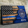 Canvas Prints Half Flag - Police Officer Badge - CTM Thin Blue Line Canvas Print