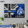 Canvas Prints 12" x 8" Half Flag - Police Officer Suit - UK Flag - Personalized Canvas