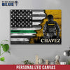 Canvas Prints 12" x 8" Half Flag - Security Suit - Yellow Personalized Canvas - Thin Green Line