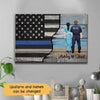 Half Flag Uniform Police And Nurse Thin Blue Line Personalized Canvas Print