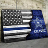 Canvas Prints Half Thin Blue Line Flag - 7 Points Star Deputy Sheriff Badge Canvas Print
