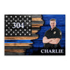 Canvas Prints Half Thin Blue Line Flag Police Officer Upload Photo Personalized Canvas Print