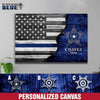 Canvas Prints 12" x 8" Half Thin Blue Line Flag - Star Police Badge Thin Blue Line Canvas Print