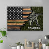 Canvas Prints 24" x 16" - BEST SELLER / 0.75" Half Thin Green Line - Army Personalized Canvas Print