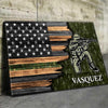 Canvas Prints Half Thin Green Line - Army Personalized Canvas Print